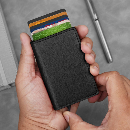 Black RFID Protected Wallet Cardholder