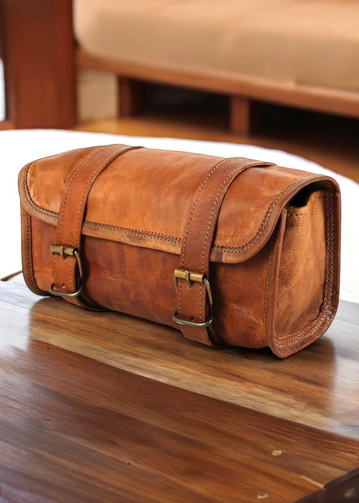 Brown Pouch Motorcycle Bag