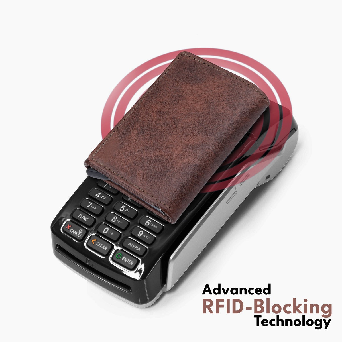 Brown RFID Protected Wallet Cardholder