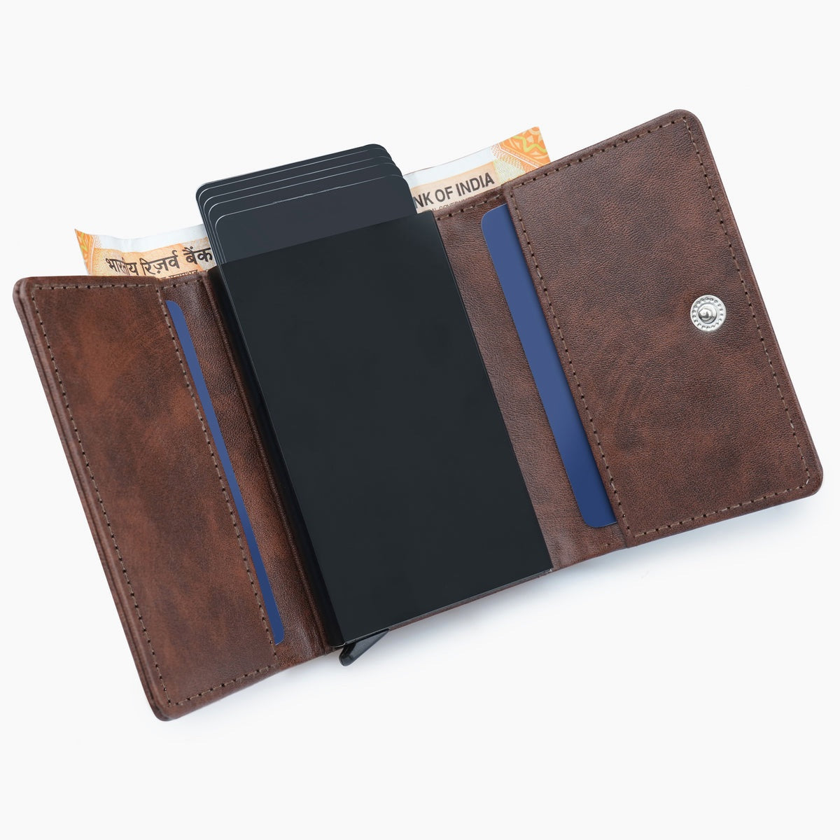 Brown RFID Protected Wallet Cardholder