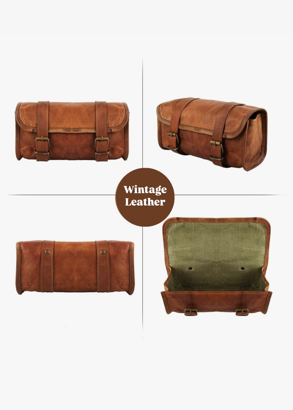Brown Pouch Motorcycle Bag